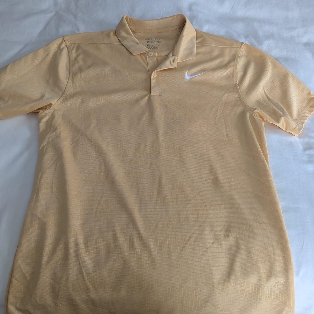 Nike Men's Light Yellow Polo Shirt